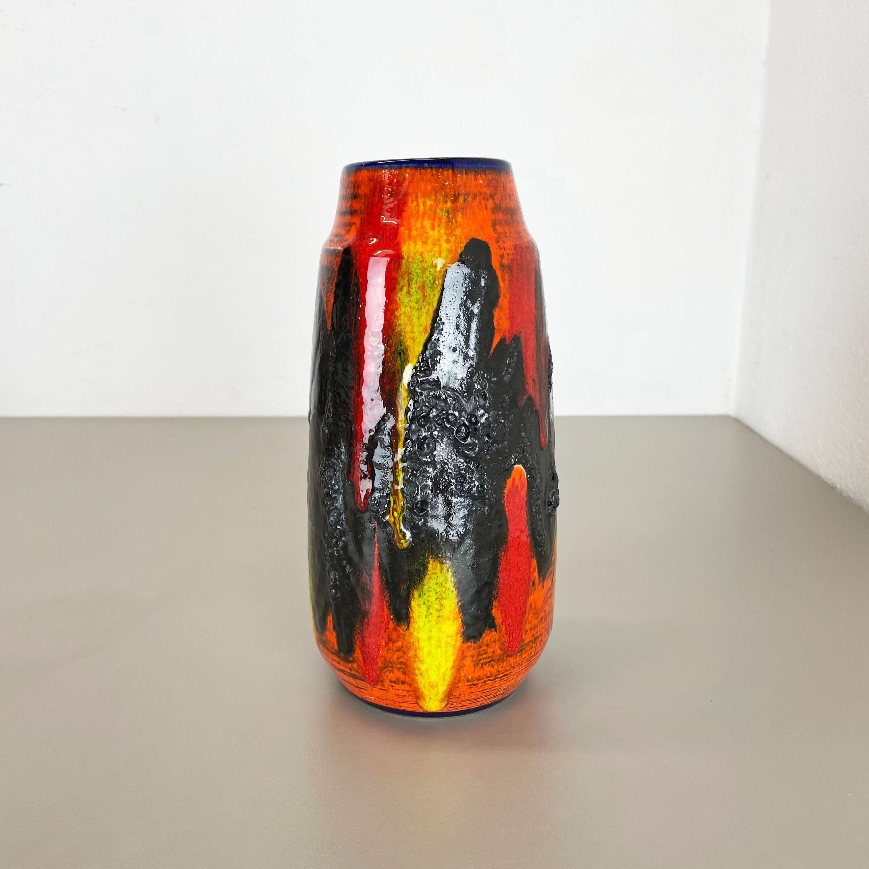 Article:

Fat lava art vase, heavy Brutalist glaze


Producer:

Scheurich, Germany



Decade:

1970s




This original vintage vase was produced in the 1970s in Germany. It is made of ceramic pottery in fat lava optic with abstract