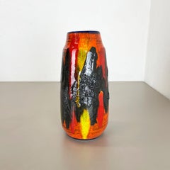 Rare Super Color Fat Lava Multi-Color Vase Scheurich, Germany WGP, 1970s