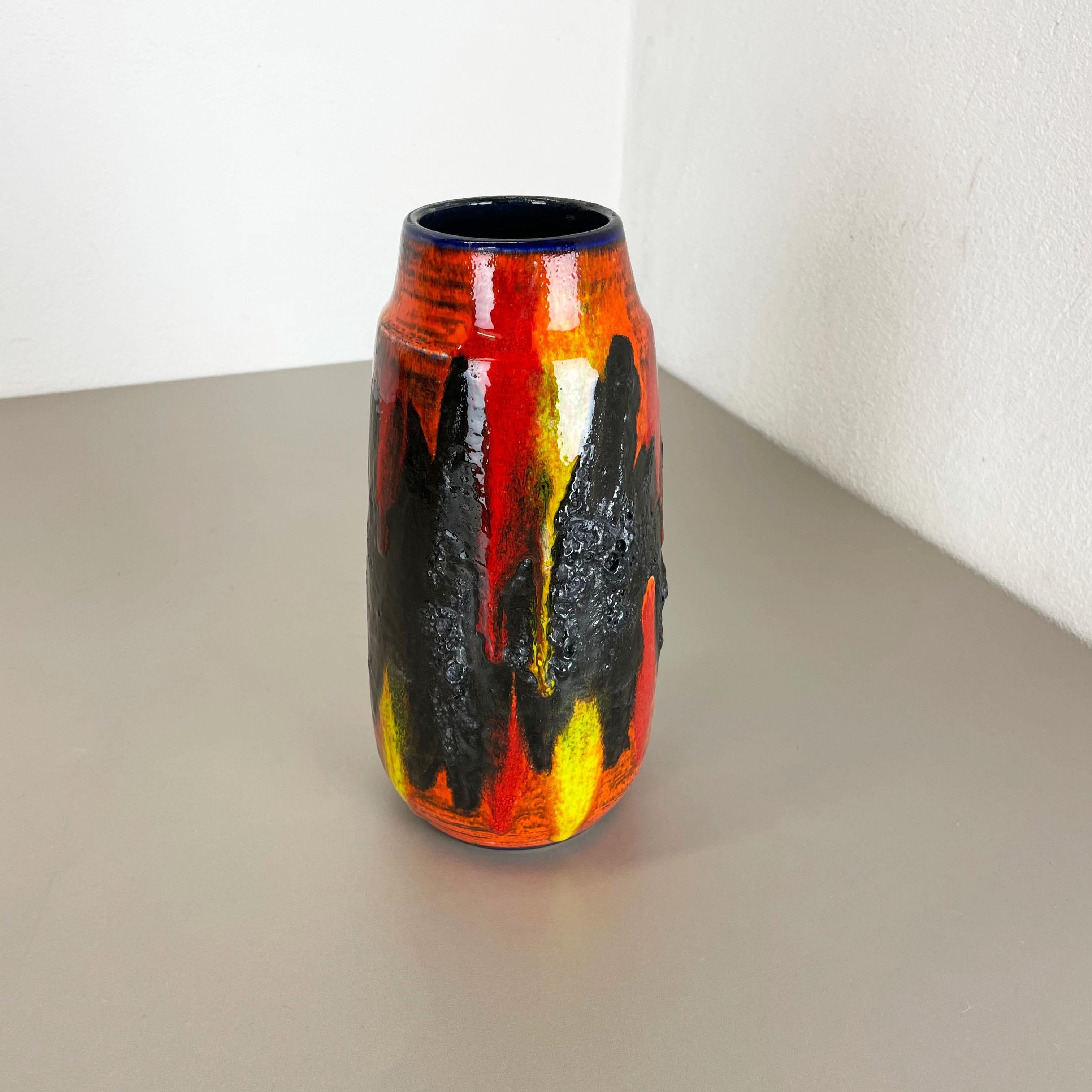 Rare Super Color Fat Lava Multi-Color Vase Scheurich, Germany WGP, 1970s In Good Condition For Sale In Kirchlengern, DE