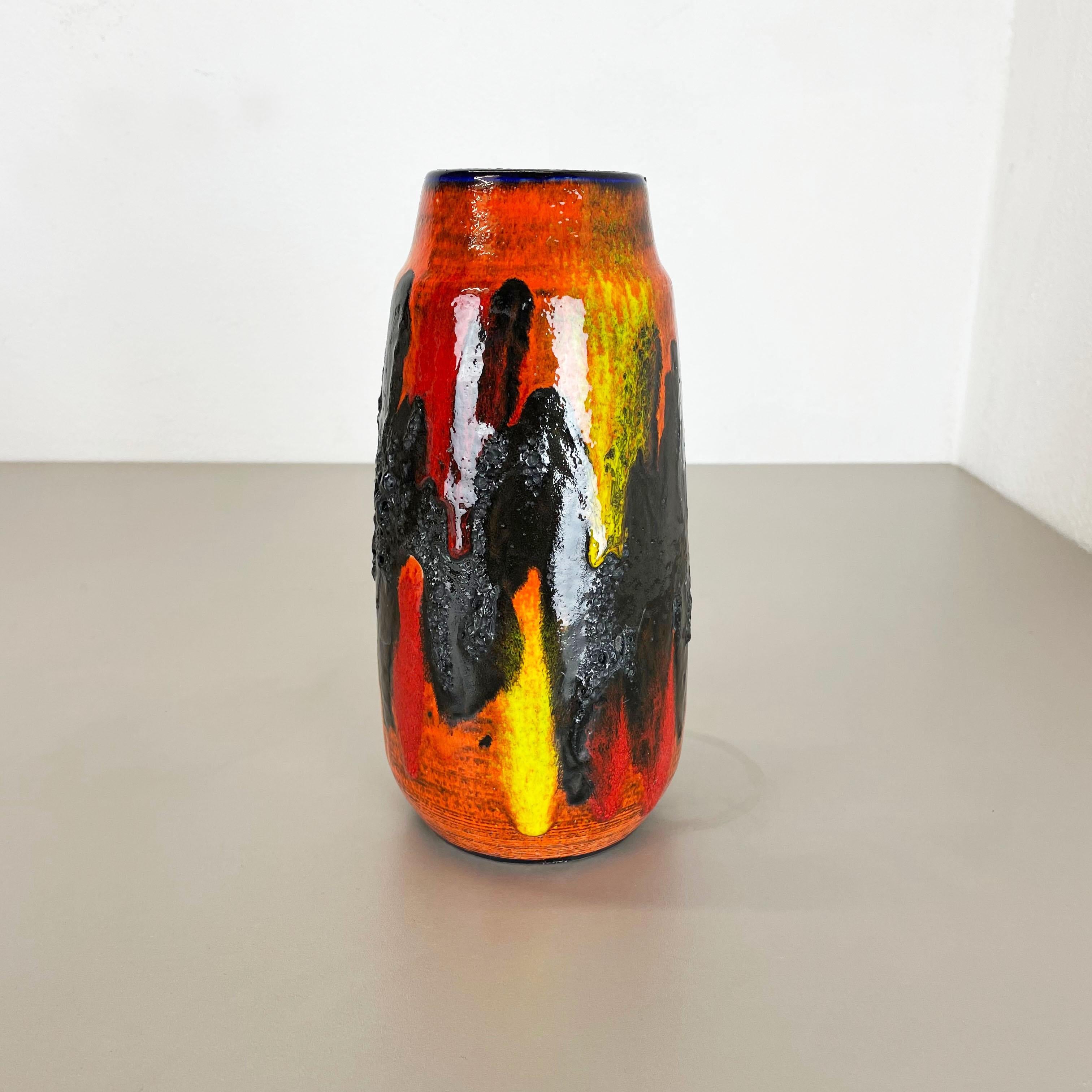 20th Century Rare Super Color Fat Lava Multi-Color Vase Scheurich, Germany WGP, 1970s For Sale