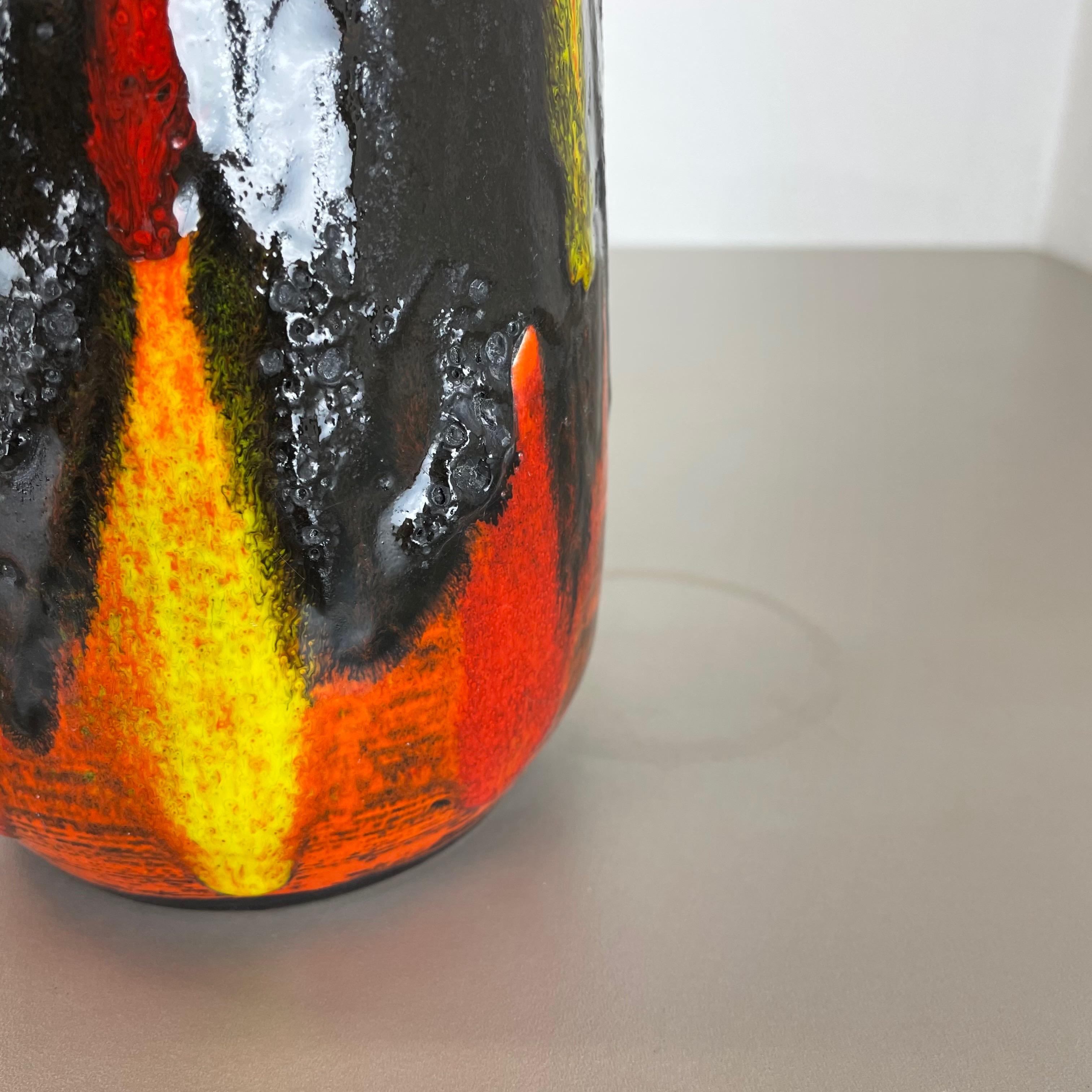 Rare Super Color Fat Lava Multi-Color Vase Scheurich, Germany WGP, 1970s For Sale 1