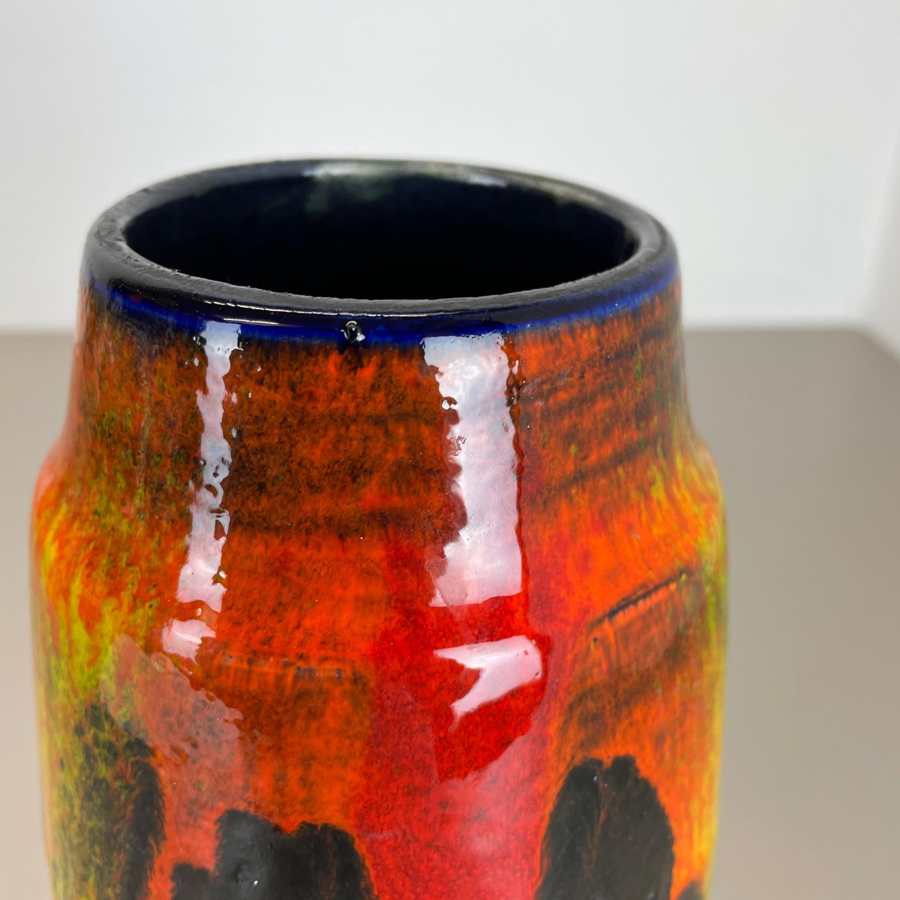 Rare Super Color Fat Lava Multi-Color Vase Scheurich, Germany WGP, 1970s For Sale 3