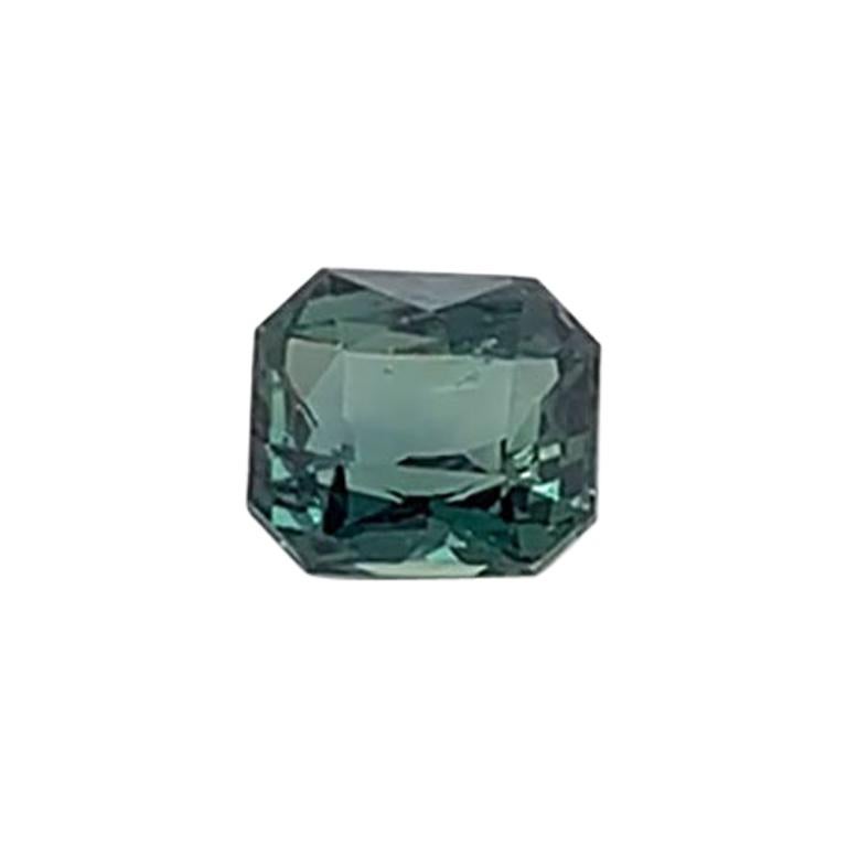 Rare 2.92 Carat Radiant-Shaped Teal Natural Sapphire GIA Unheated For Sale