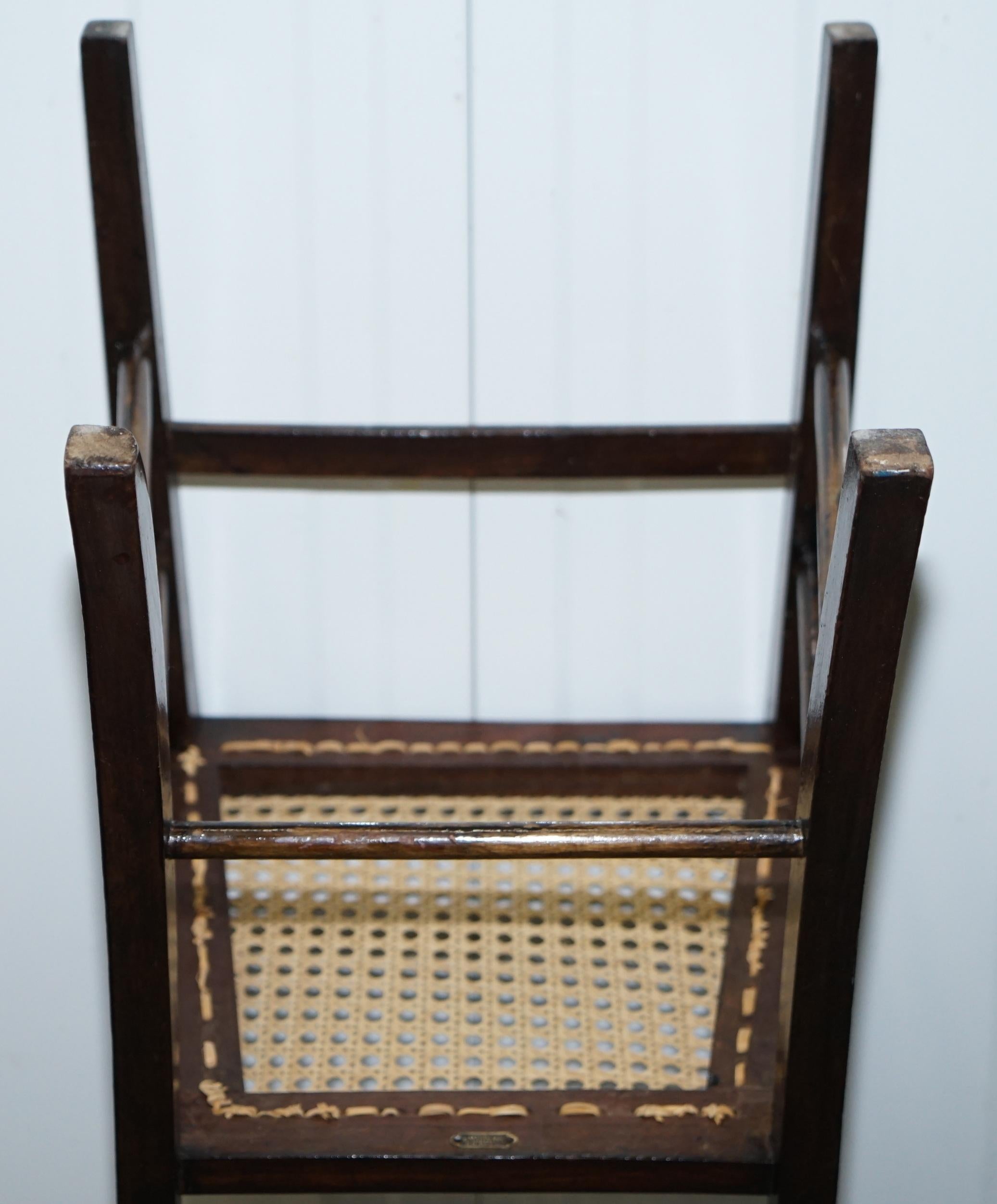 Rare 3/4 Sized B Maggs & Co. Bristol Victorian Mahogany Berger Chair 11