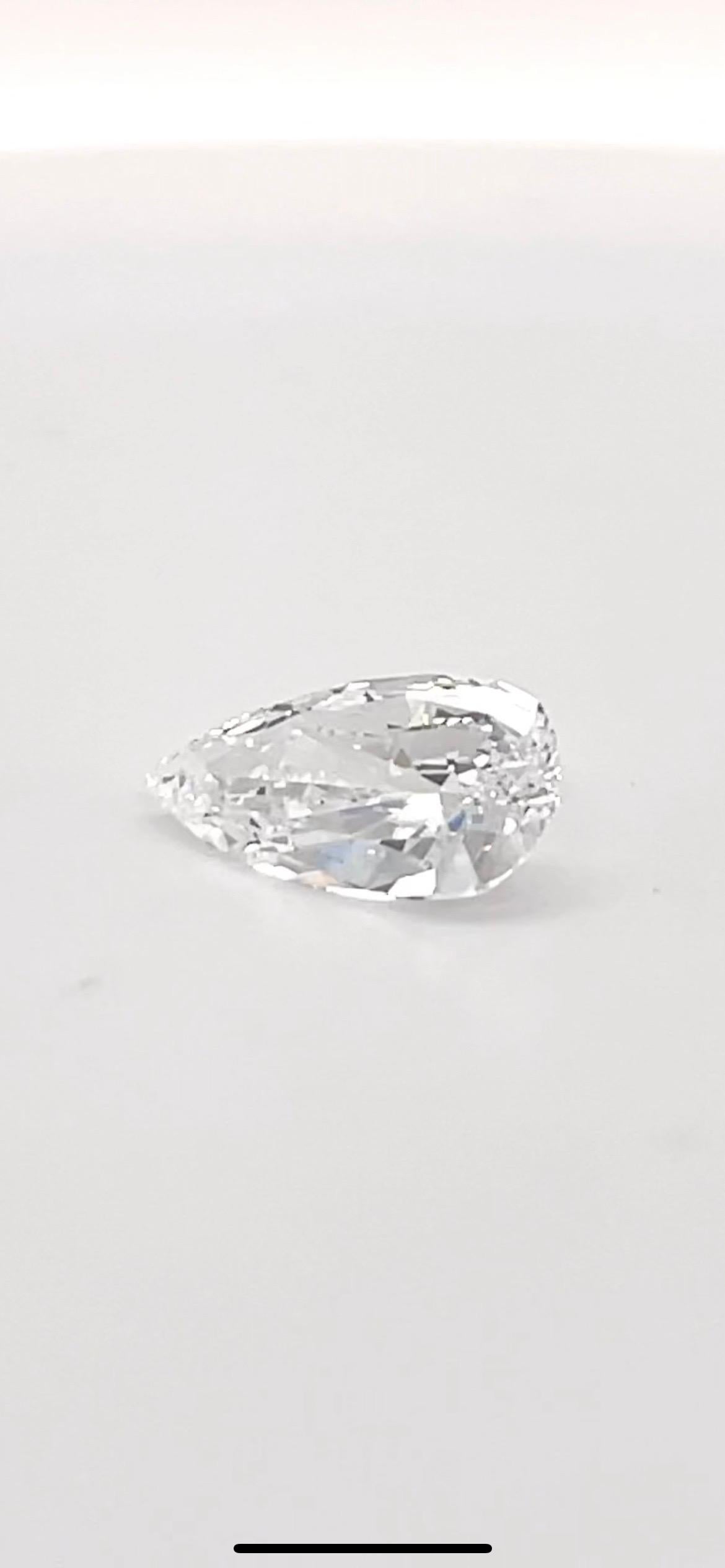 Rare 3 Carat D IF Pear GIA#2203210541 Certified Natural Diamond (4 carat Spread) Custom Designed to Your Specifications