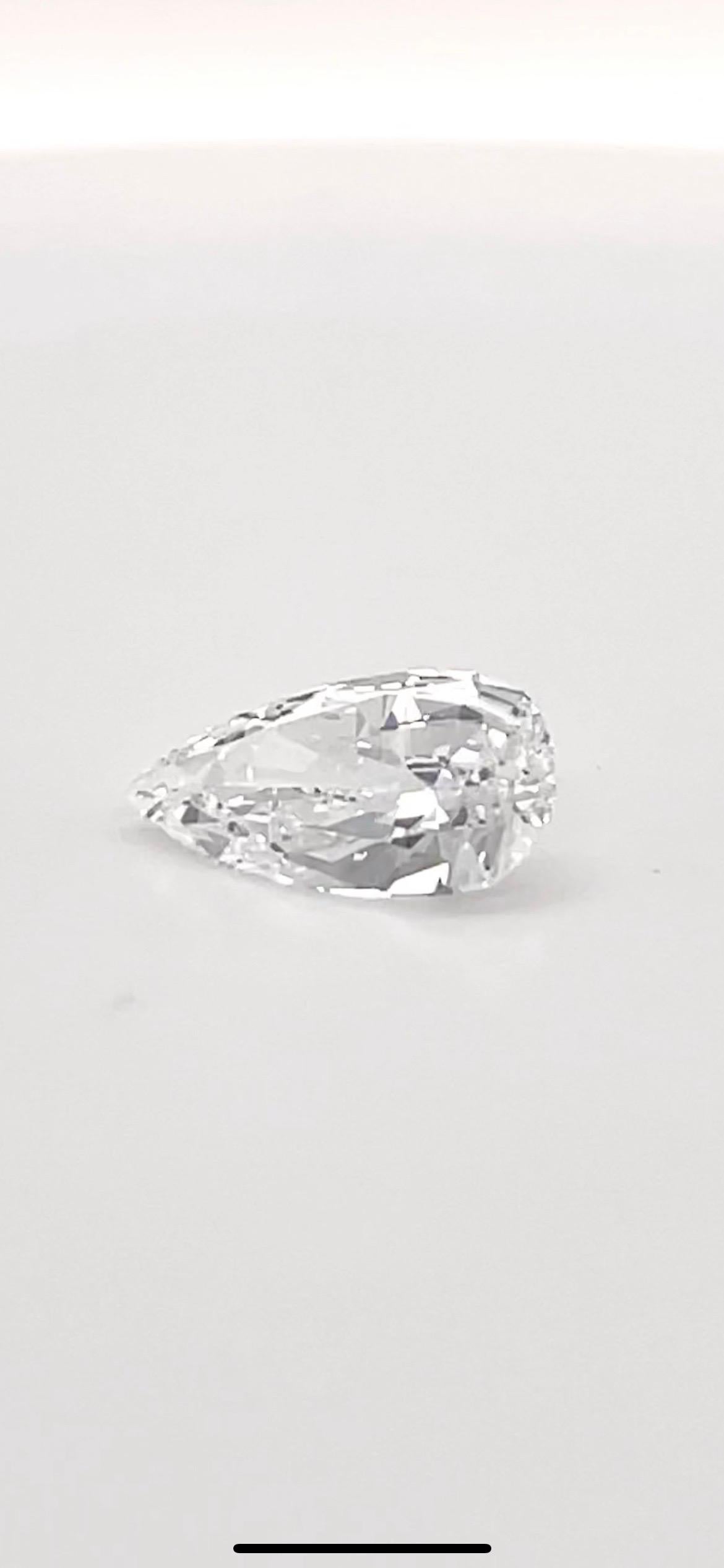 Seltener 3 Karat D IF Birne GIA#2203210541 zertifizierter natürlicher Diamant '4 Karat Spread' (Tropfenschliff) im Angebot