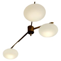 Rare 3 Lune ceiling lamp attributed to Angelo Lelii for Arredoluce 1961