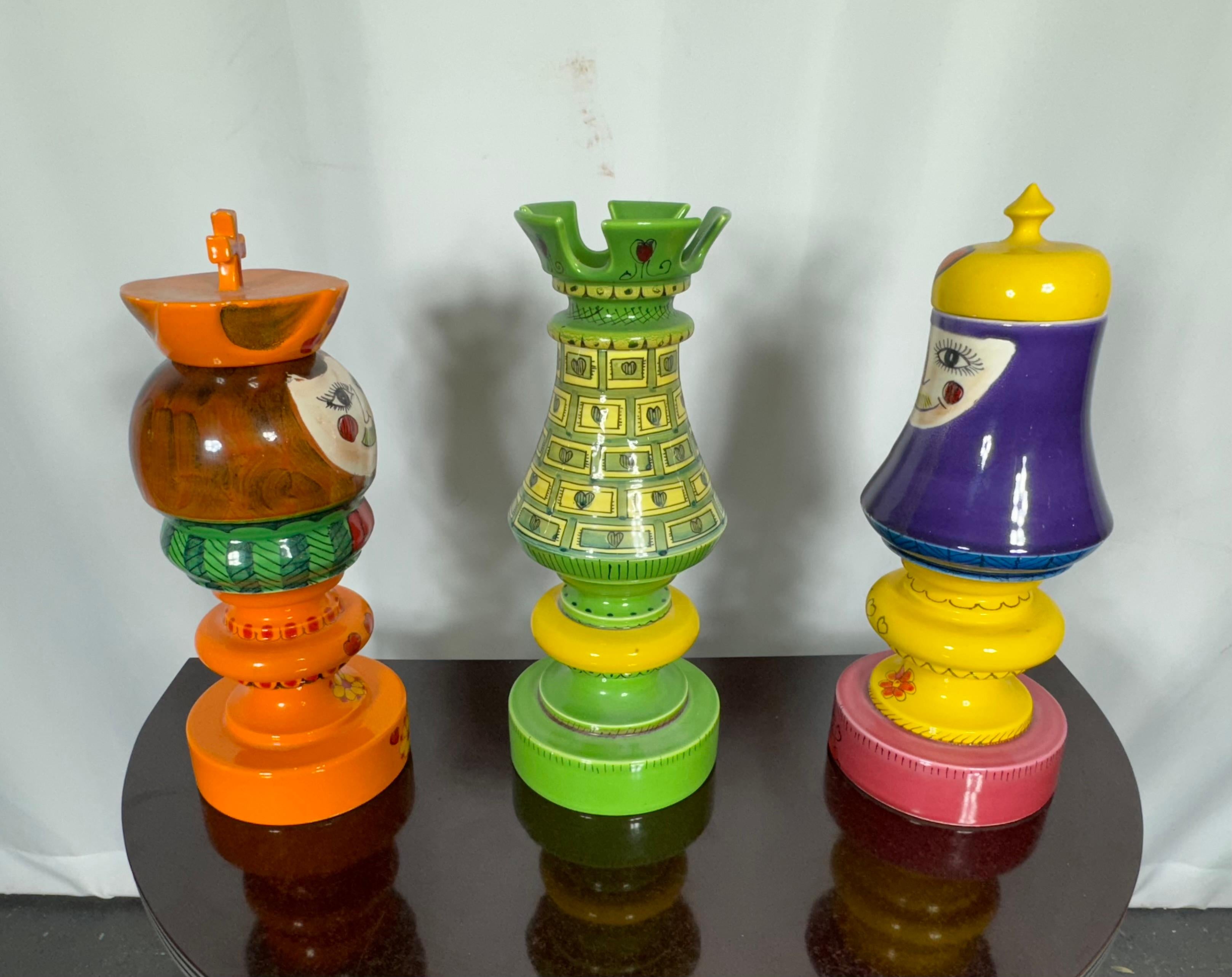 Rare 3 PC Mid Century Modern RAYMOR BITOSSI chess sculptures by Alvino Bagni 4