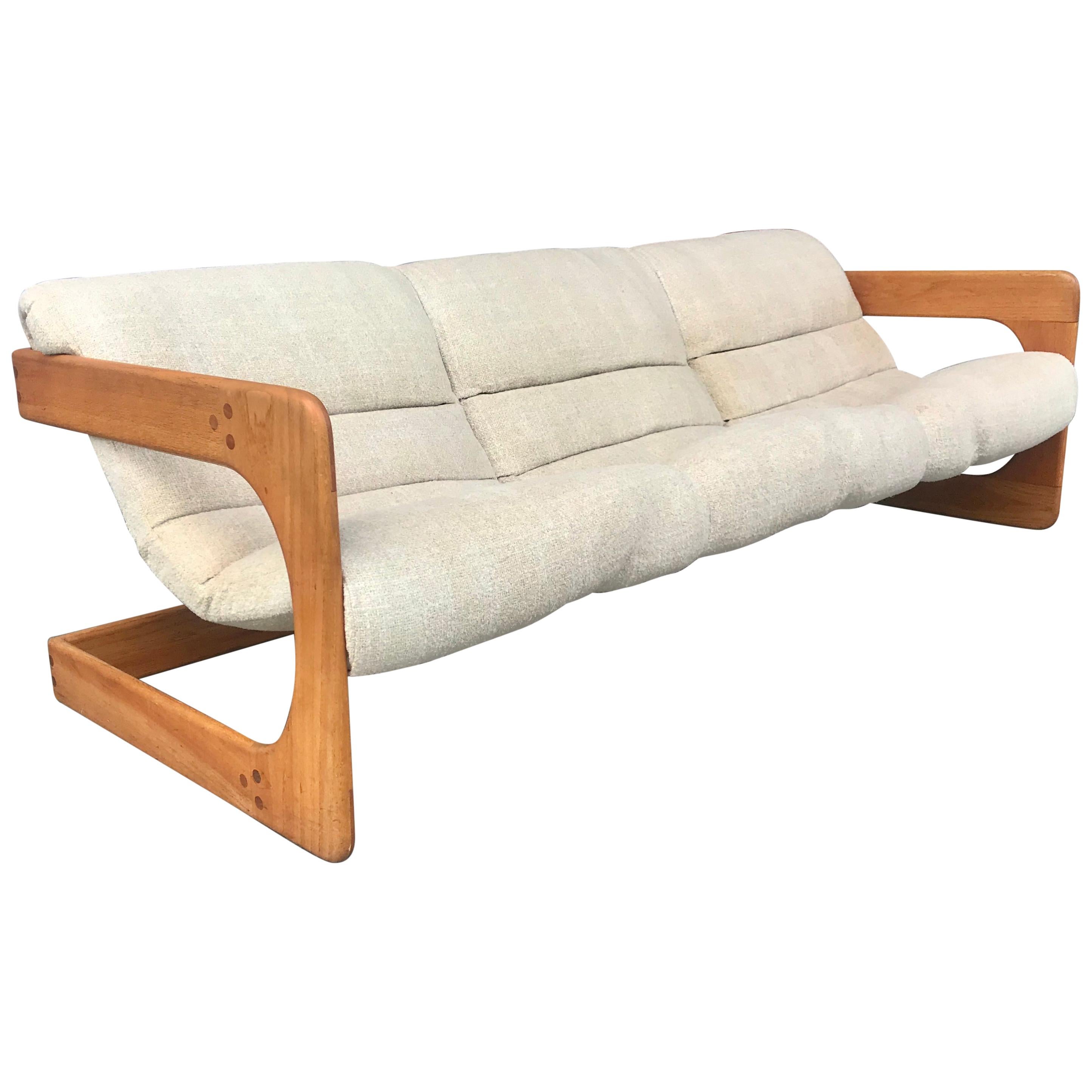 Rare 3-Seat Sofa Designed by Lou Hodges, California Design Group 1970 Modernist For Sale