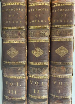Rare 3 Vol. Book Set, Microcosm of London or London in Miniature by Ackerman