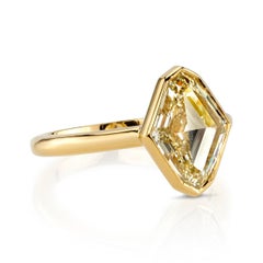 Rare 3.00 Carat GIA Certified Lozenge Cut Diamond Engagement Ring