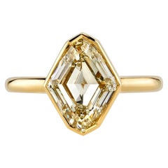 Rare 3.00 Carat GIA Certified Lozenge Cut Diamond Engagement Ring