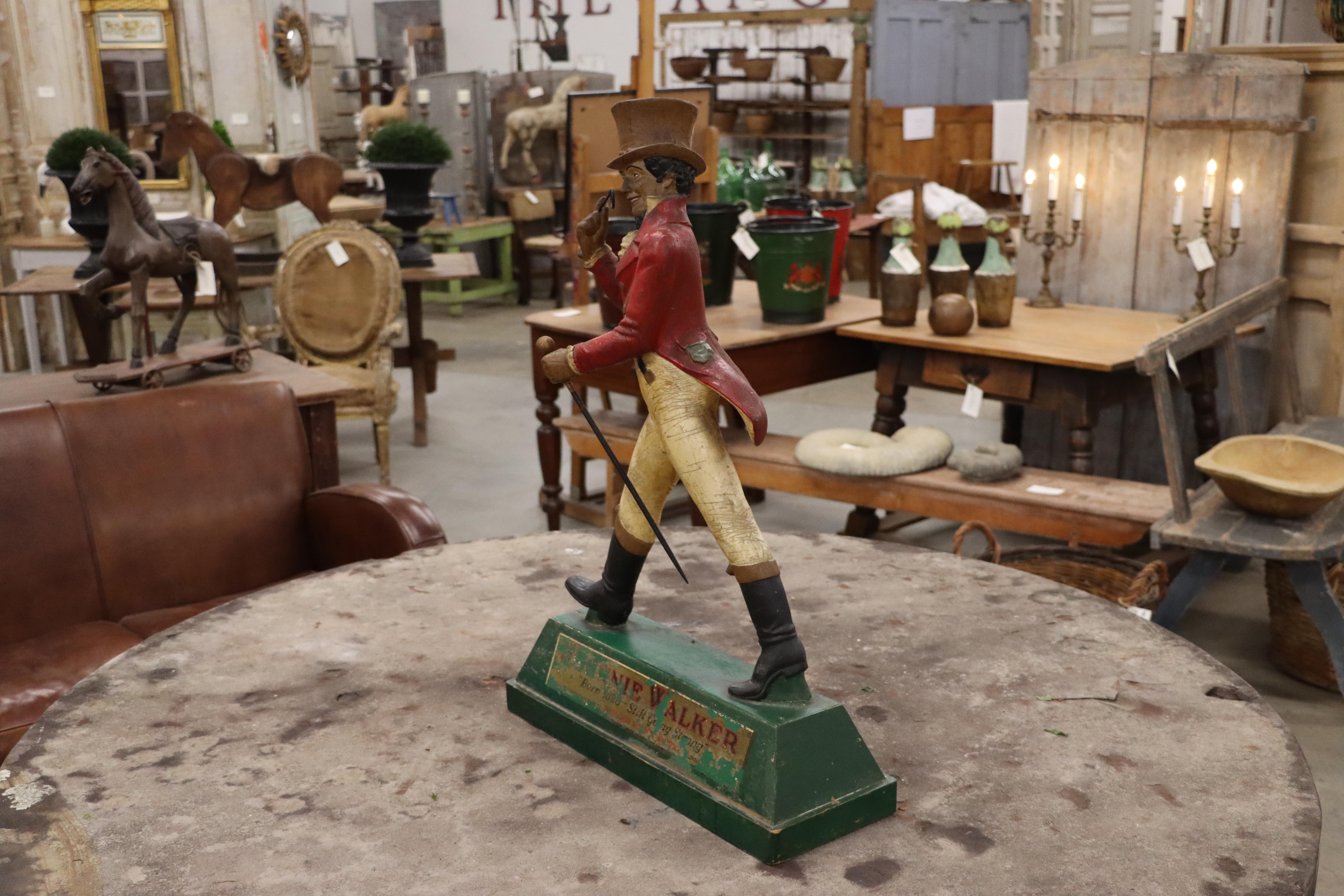 Rare 30.0” Tall Johnnie Walker Striding Man Advertising Statue 1