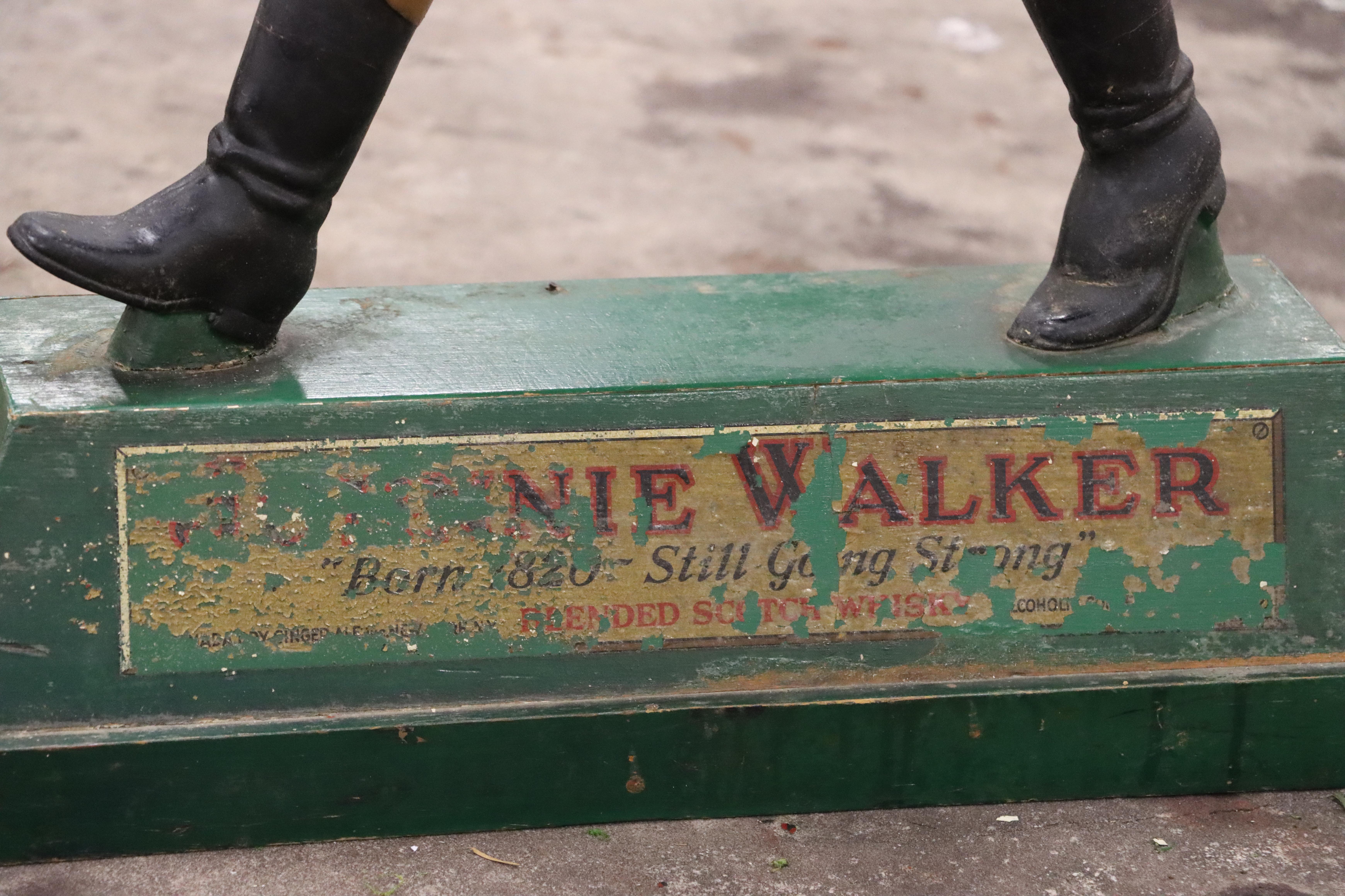 Molded Rare 30.0” Tall Johnnie Walker Striding Man Advertising Statue