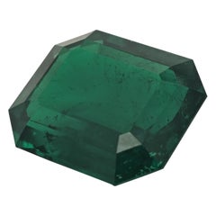 RARE 32.42Ct Green Octagonal Colombian Emerald  Certified By Gübelin