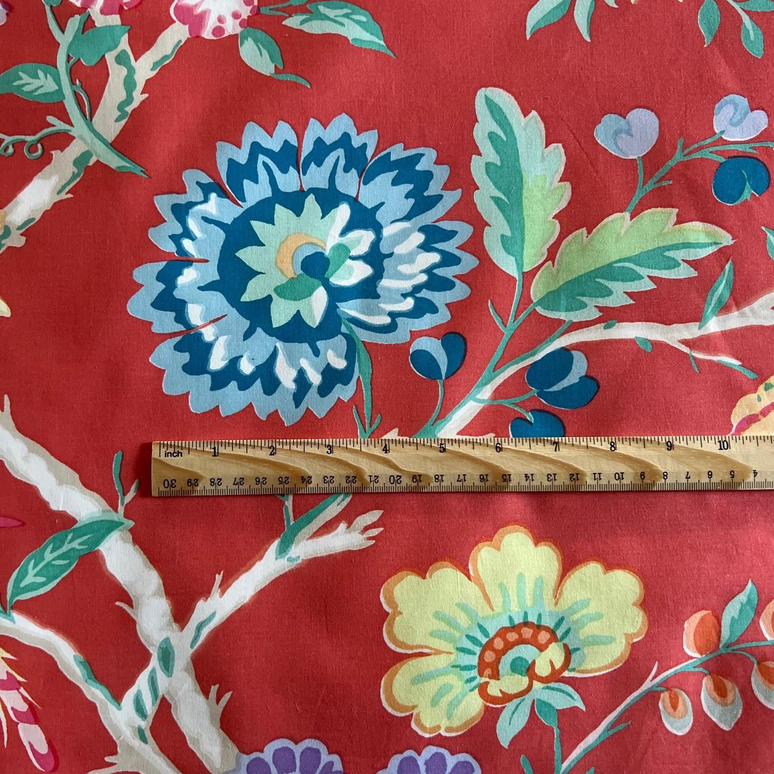 Anglo-Indian Rare 34.5 Yds Brunschwig & Fils Amandine Chintz Fabric by Victor Coates, Paris