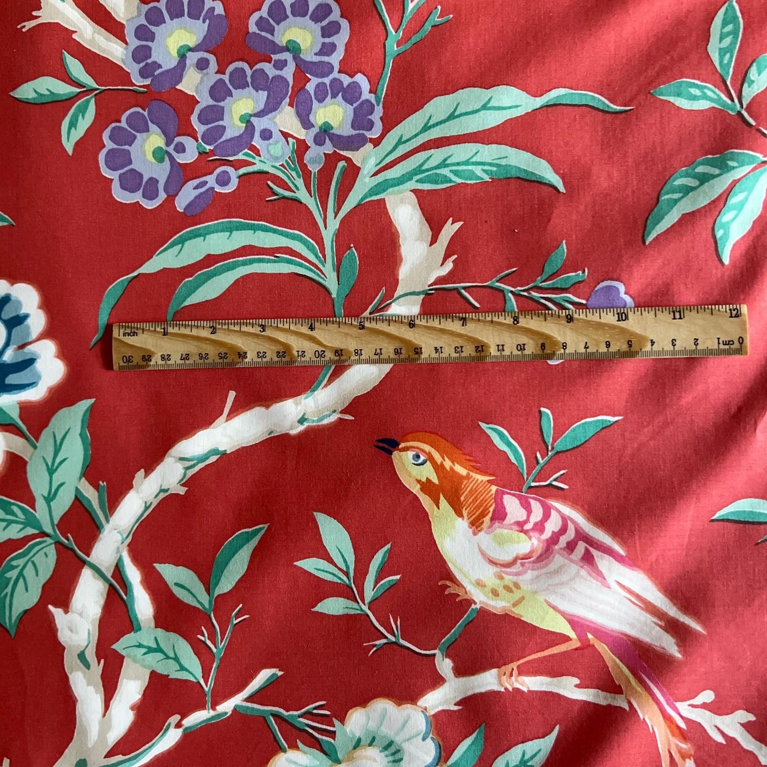 French Rare 34.5 Yds Brunschwig & Fils Amandine Chintz Fabric by Victor Coates, Paris