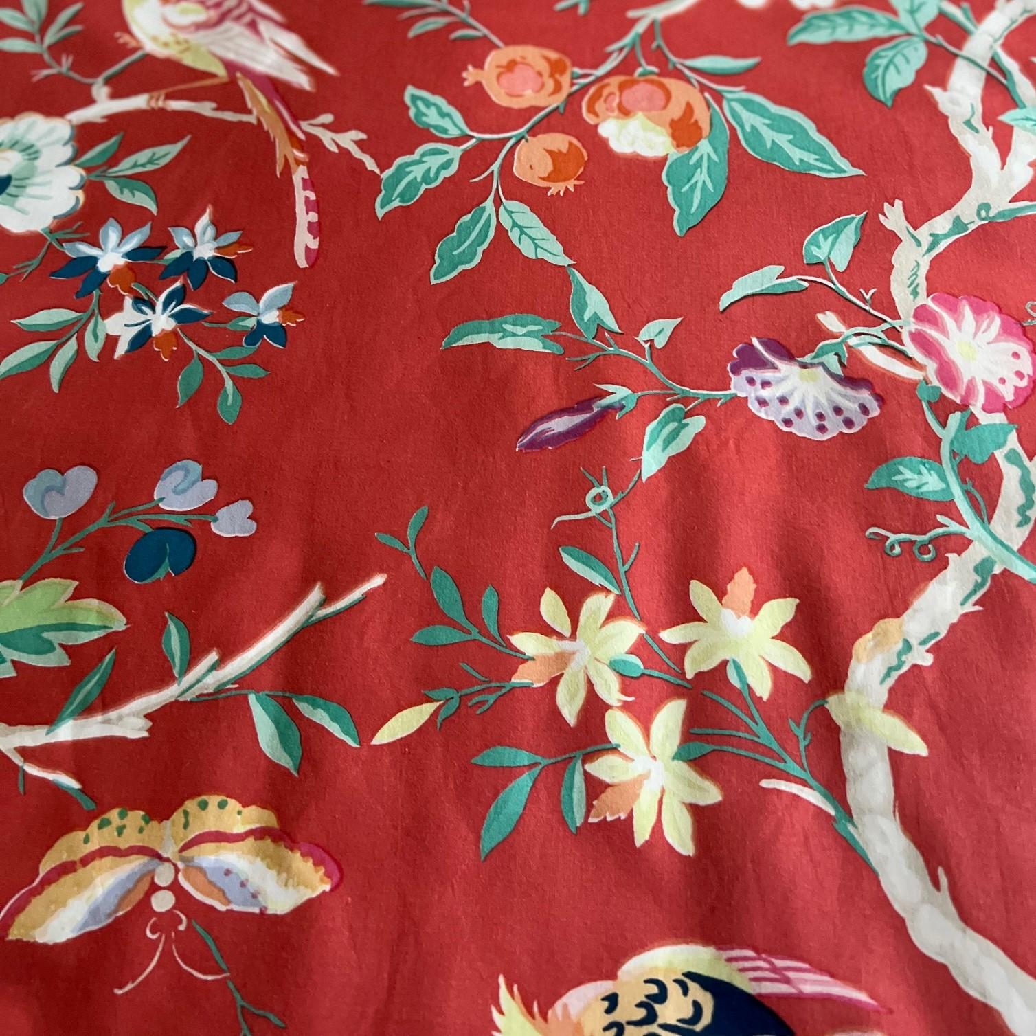 Late 20th Century Rare 34.5 Yds Brunschwig & Fils Amandine Chintz Fabric by Victor Coates, Paris