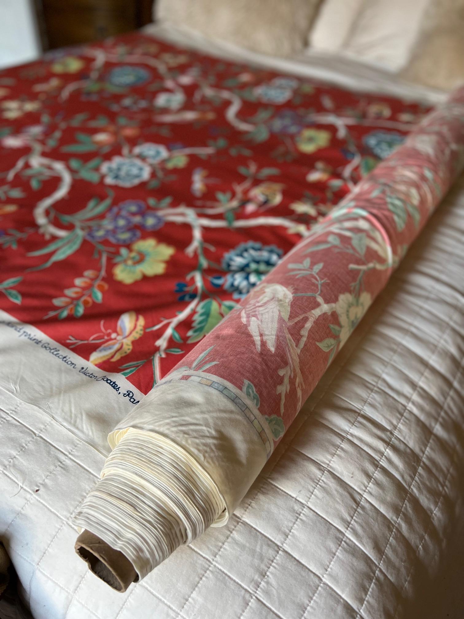Cotton Rare 34.5 Yds Brunschwig & Fils Amandine Chintz Fabric by Victor Coates, Paris