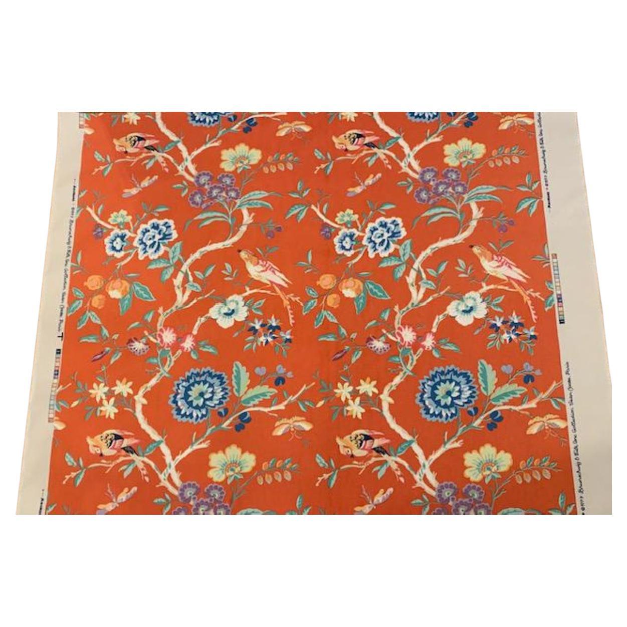 Rare 34.5 Yds Brunschwig & Fils Amandine Chintz Fabric by Victor Coates, Paris 1