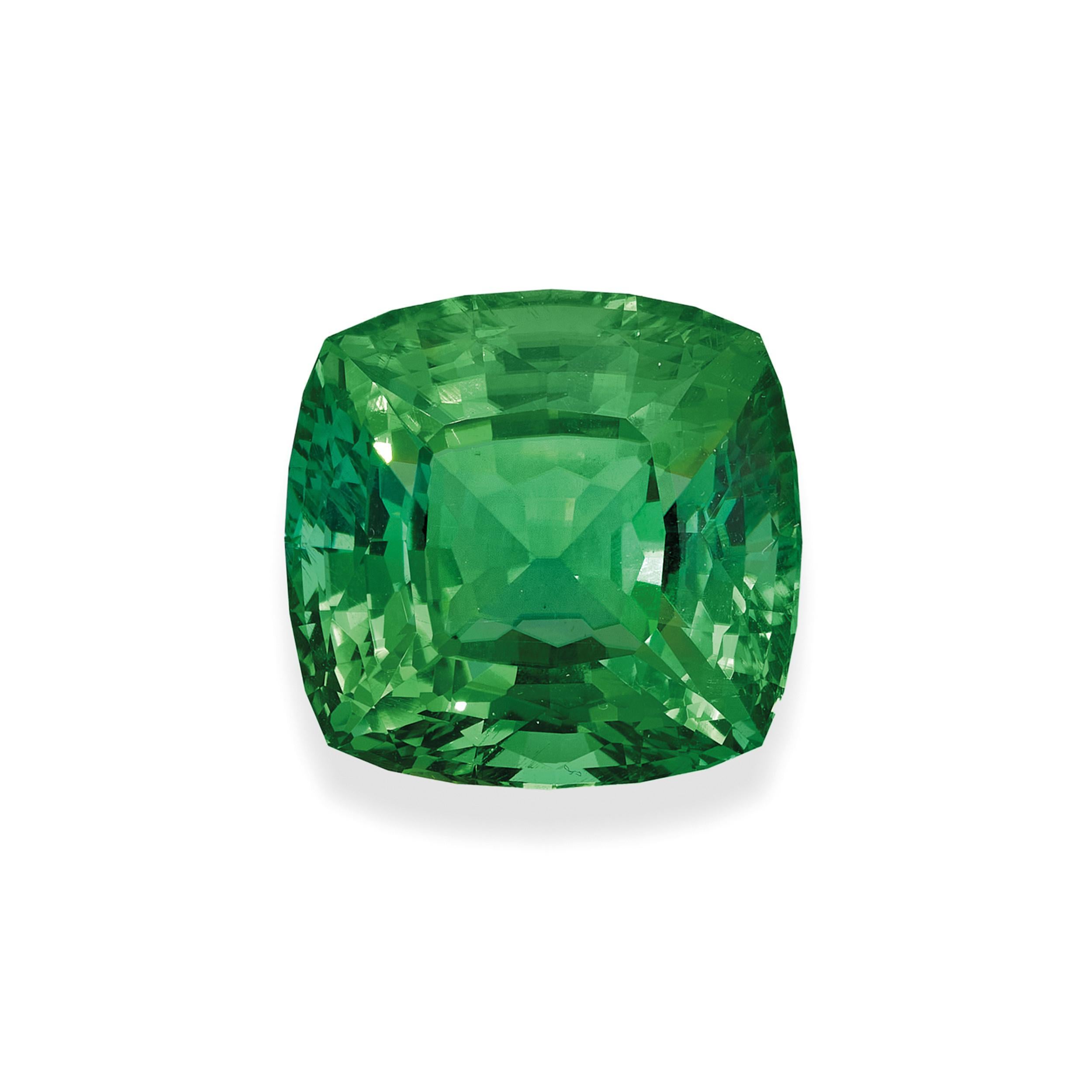 da uomo o donna Rare 34.77ct Cushion Cut Blue-Green Tourmaline in vendita