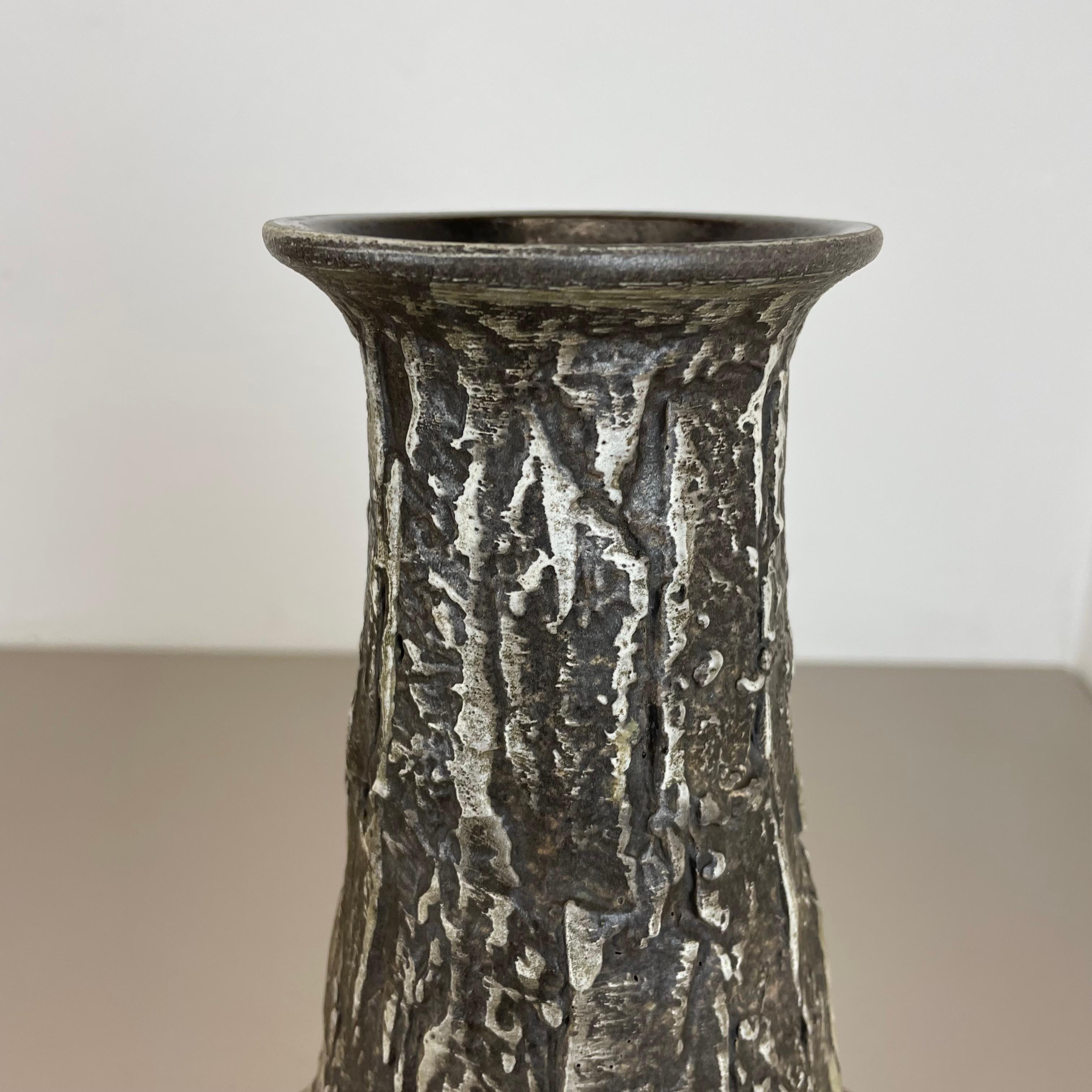 Rare 35cm Grey Brutalist Fat Lava Ceramic Vases by ILKRA Ceramics, Germany 1970s For Sale 6
