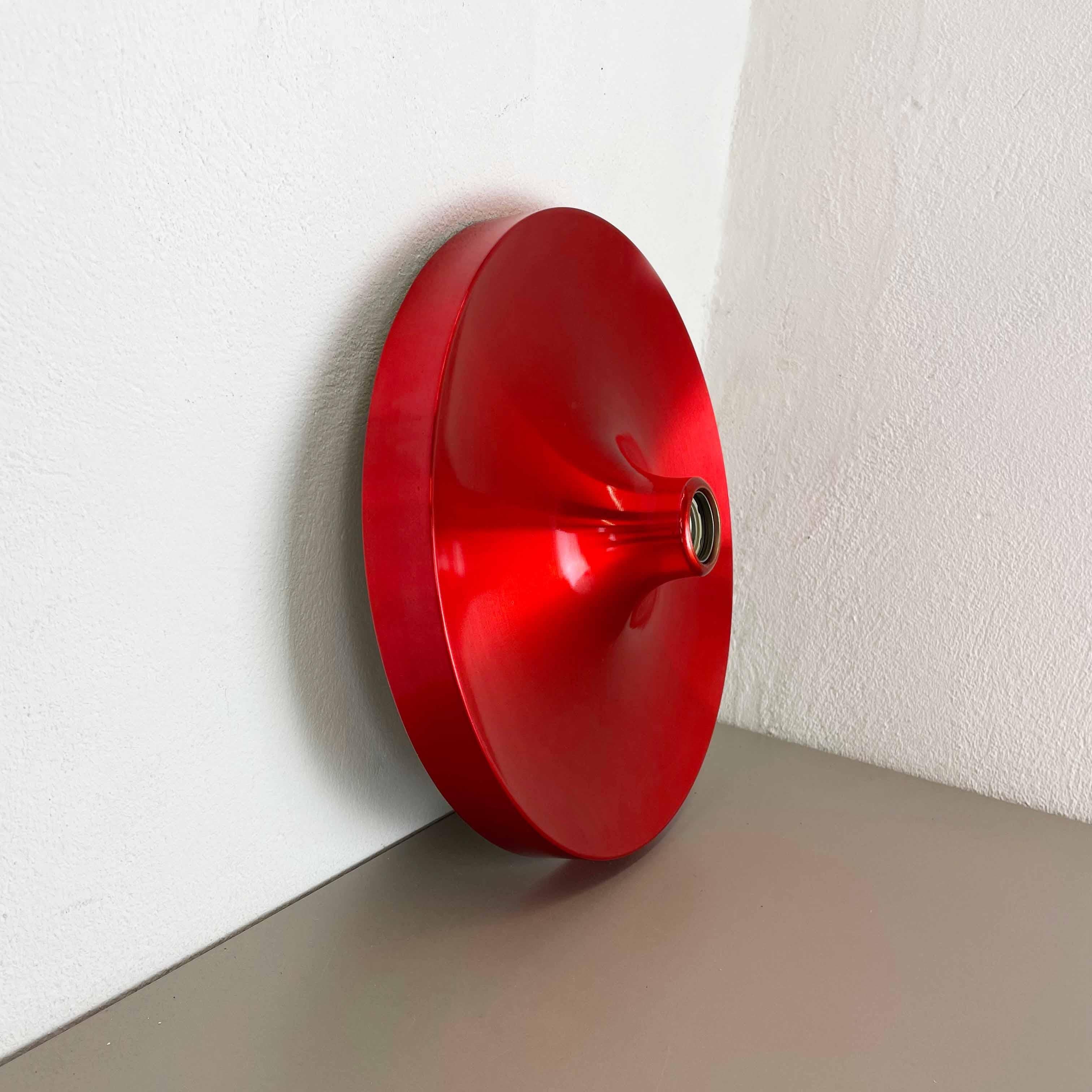 20th Century Rare Red Charlotte Perriand Disc Wall Light by Honsel, Germany 1960s For Sale