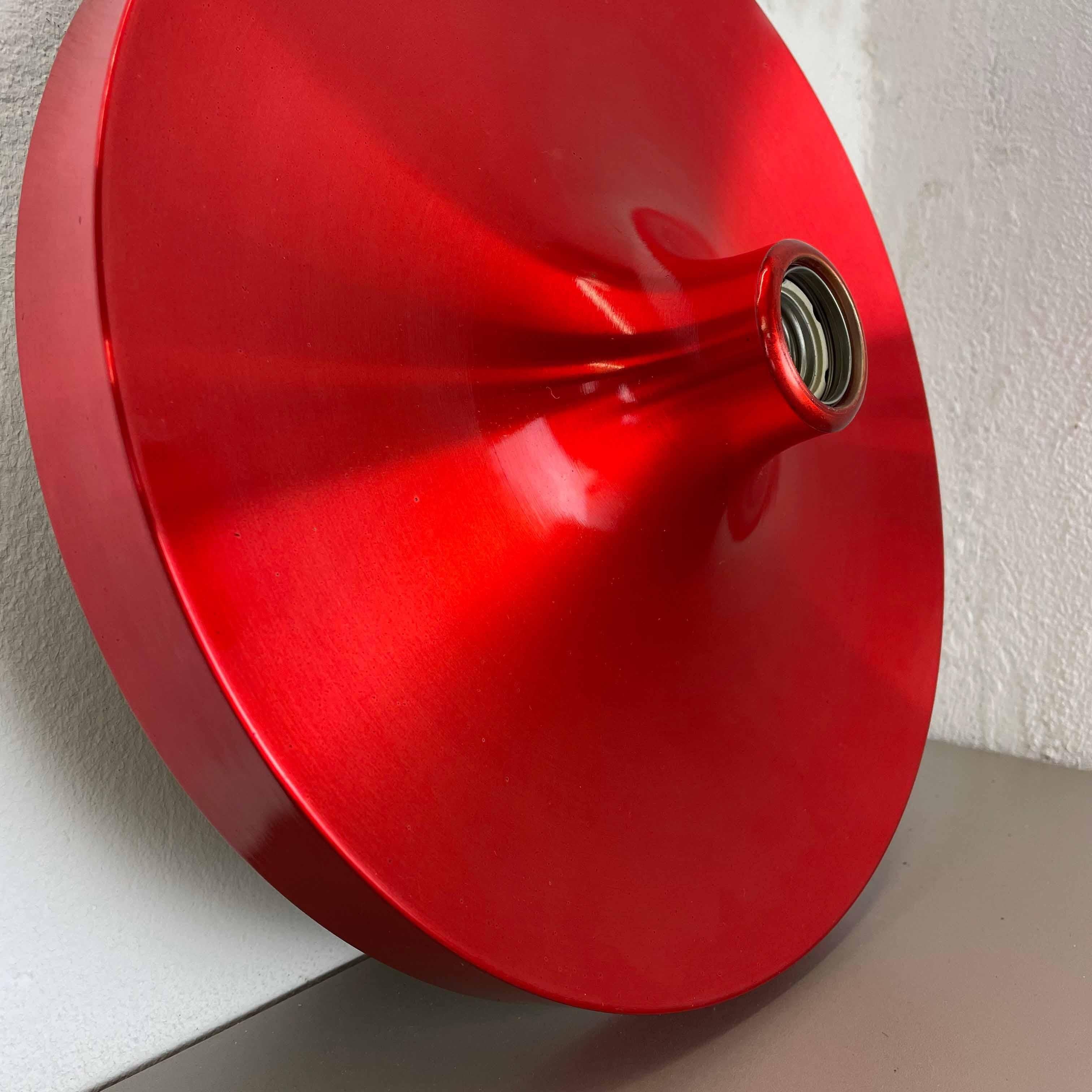 Metal Rare Red Charlotte Perriand Disc Wall Light by Honsel, Germany 1960s For Sale