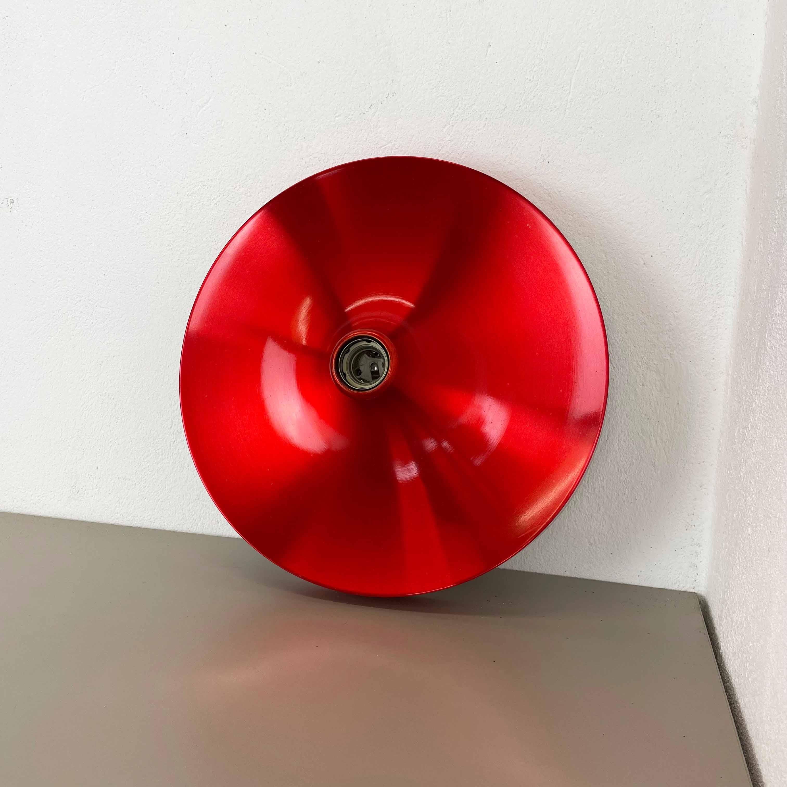 Rare Red Charlotte Perriand Disc Wall Light by Honsel, Germany 1960s For Sale 3