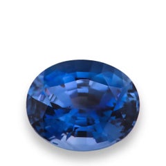 Rare 3.72ct No Heat Natural Ceylon Blue Sapphire Oval Sri Lanka GRS Certified