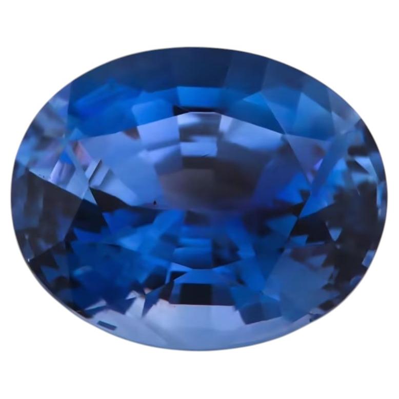 Rare 3.72ct No Heat Natural Ceylon Blue Sapphire Oval Sri Lanka GRS Certified