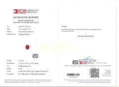 Rare 3.79 ct GRS “Pigeon’s Blood” Burmese Ruby Ring