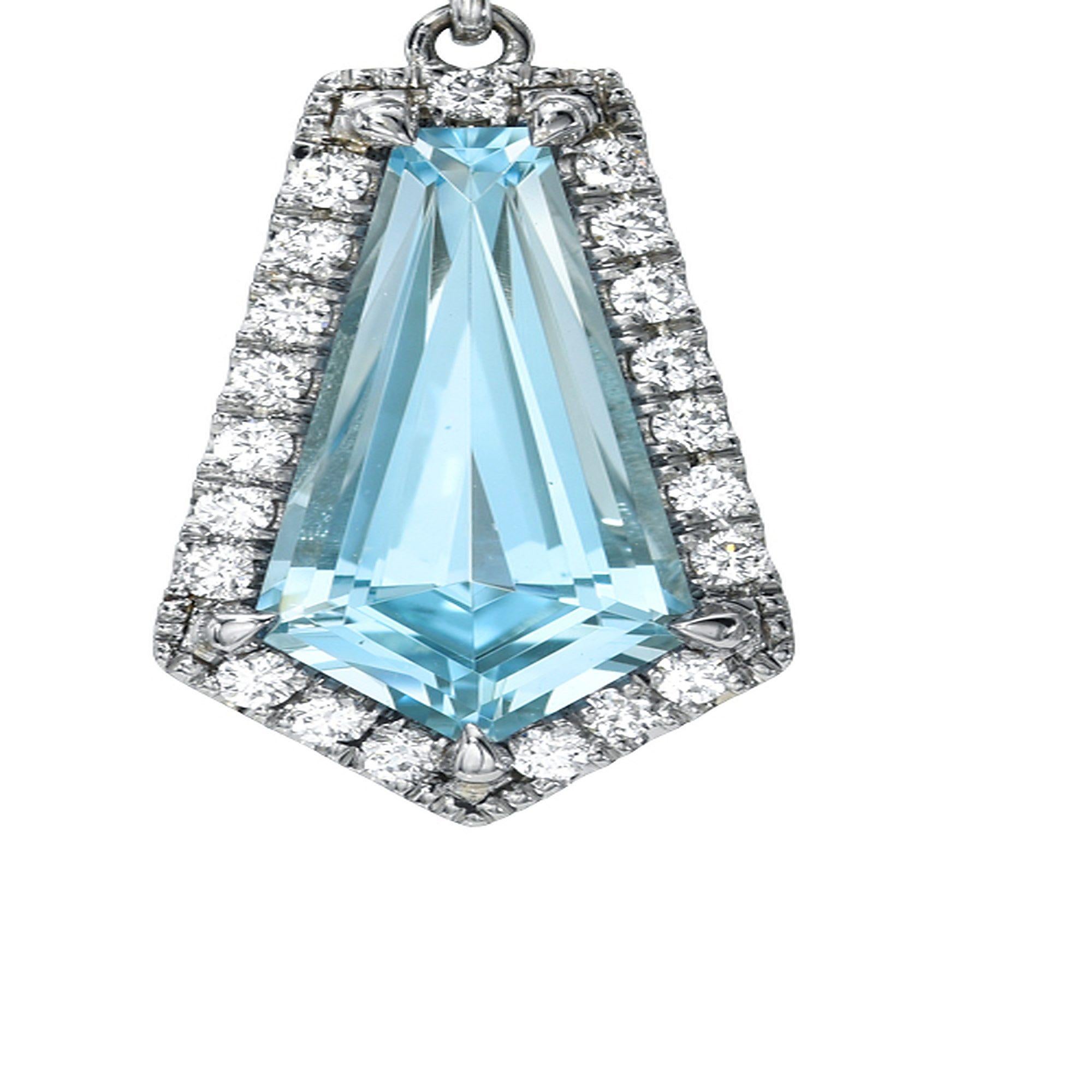 Losanga Rari orecchini a forma di aquamarina e diamante da 3,98 carati - Gioielli di lusso in pietra preziosa in vendita