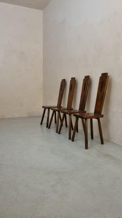 Rare 4 Chairs of Italian craft production, 1960s .