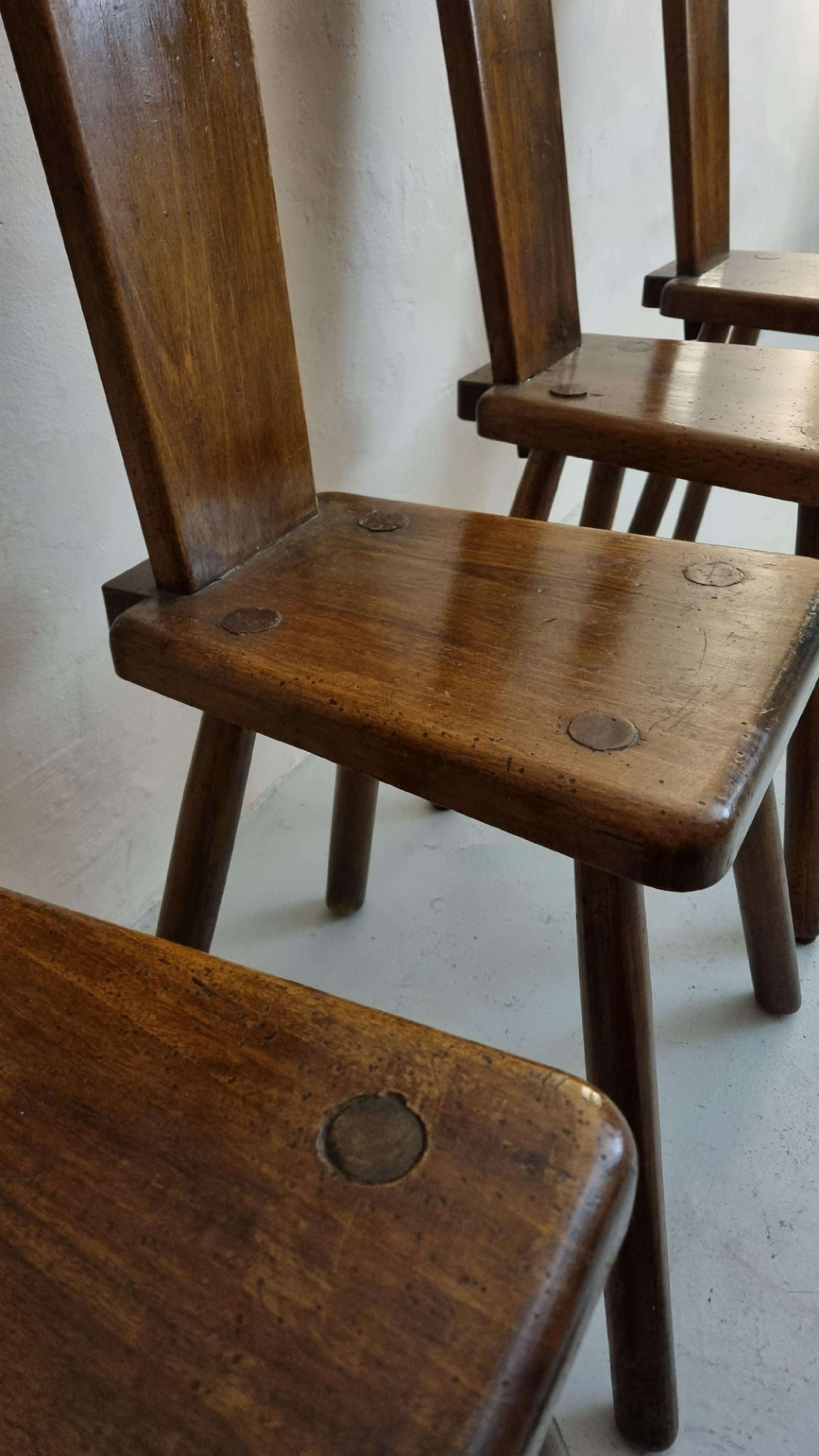 Rare 4 Chairs of Italian craft production, 1960s . en vente 1