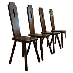 Rare 4 Chairs of Italian craft production, 1960s .