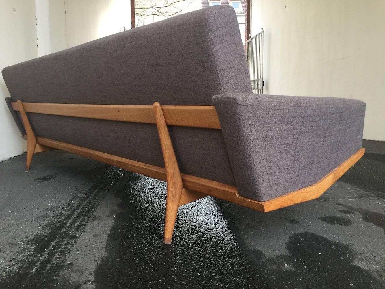 Rare Four-Seat No. 221 Sofa by H. W. Klein, Professional Re-Upholstered In Excellent Condition For Sale In Munich, DE