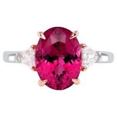 Rare 4.07ct untreated Mahenge Red Spinel ring.