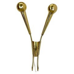 Seltene 41cm Stilnovo-Theater-Wandleuchte aus Messing, Italien 1950er Jahre
