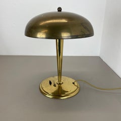 rare 41cm solid brass "Paavo Tynell" Style mushroom table light, Denmark 1940s