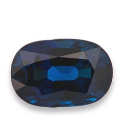 Rare 4.31ct Natural Vivid to Deep Blue Sapphire Oval Great Luster GRS Certified