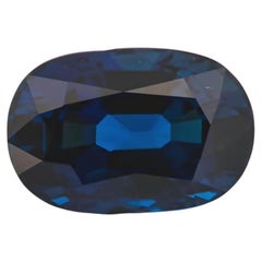 Rare 4.31ct Natural Vivid to Deep Blue Sapphire Oval Great Luster GRS Certified