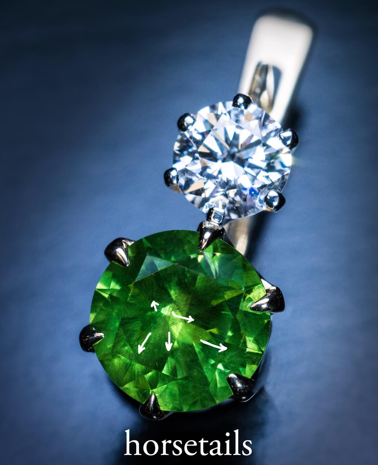 Brilliant Cut Rare 4.46 Ct Russian Demantoid 1 Ct Diamond Earrings AGL and GIA Certified For Sale