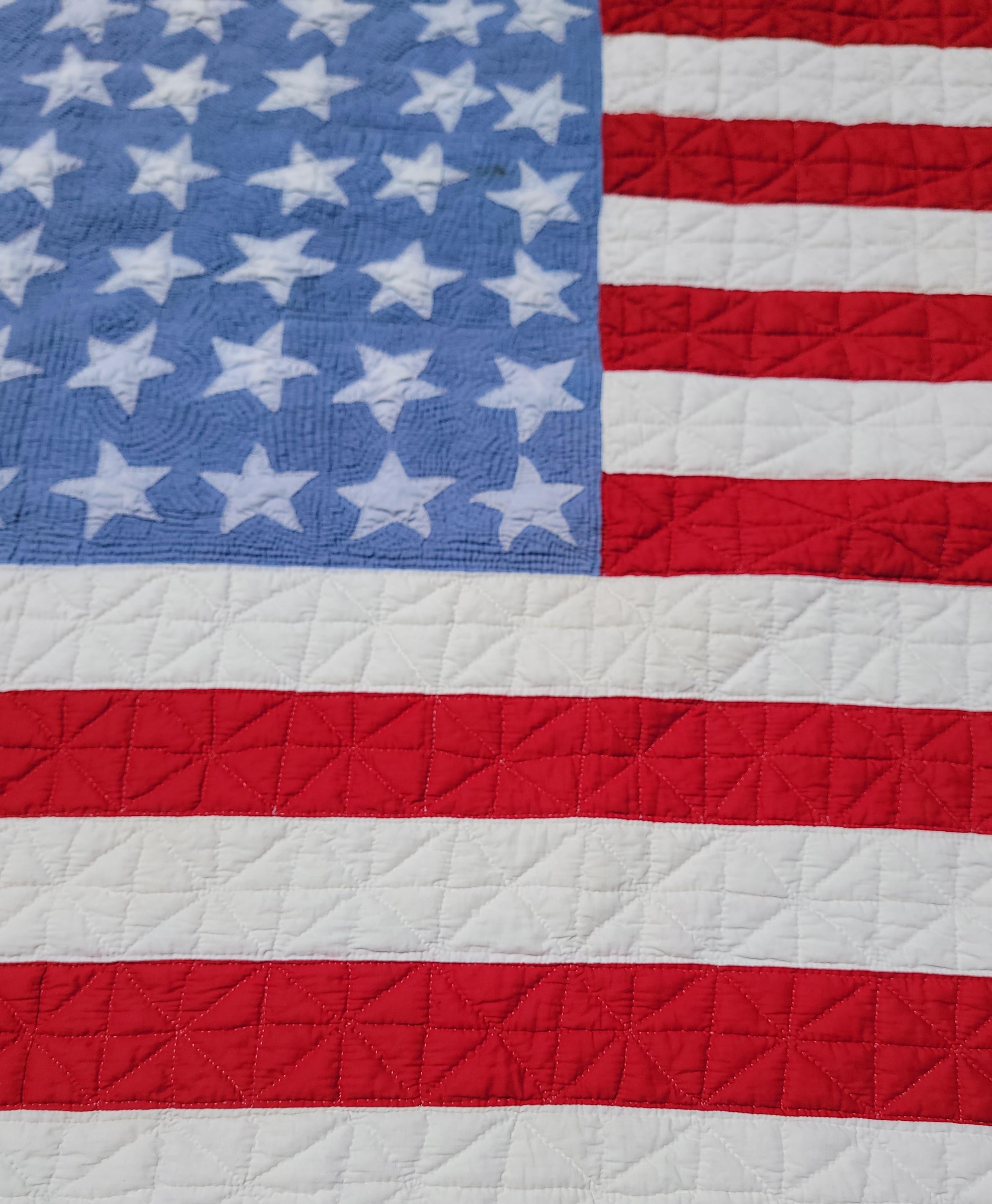 Adirondack Rare 48 Star Flag Quilt For Sale