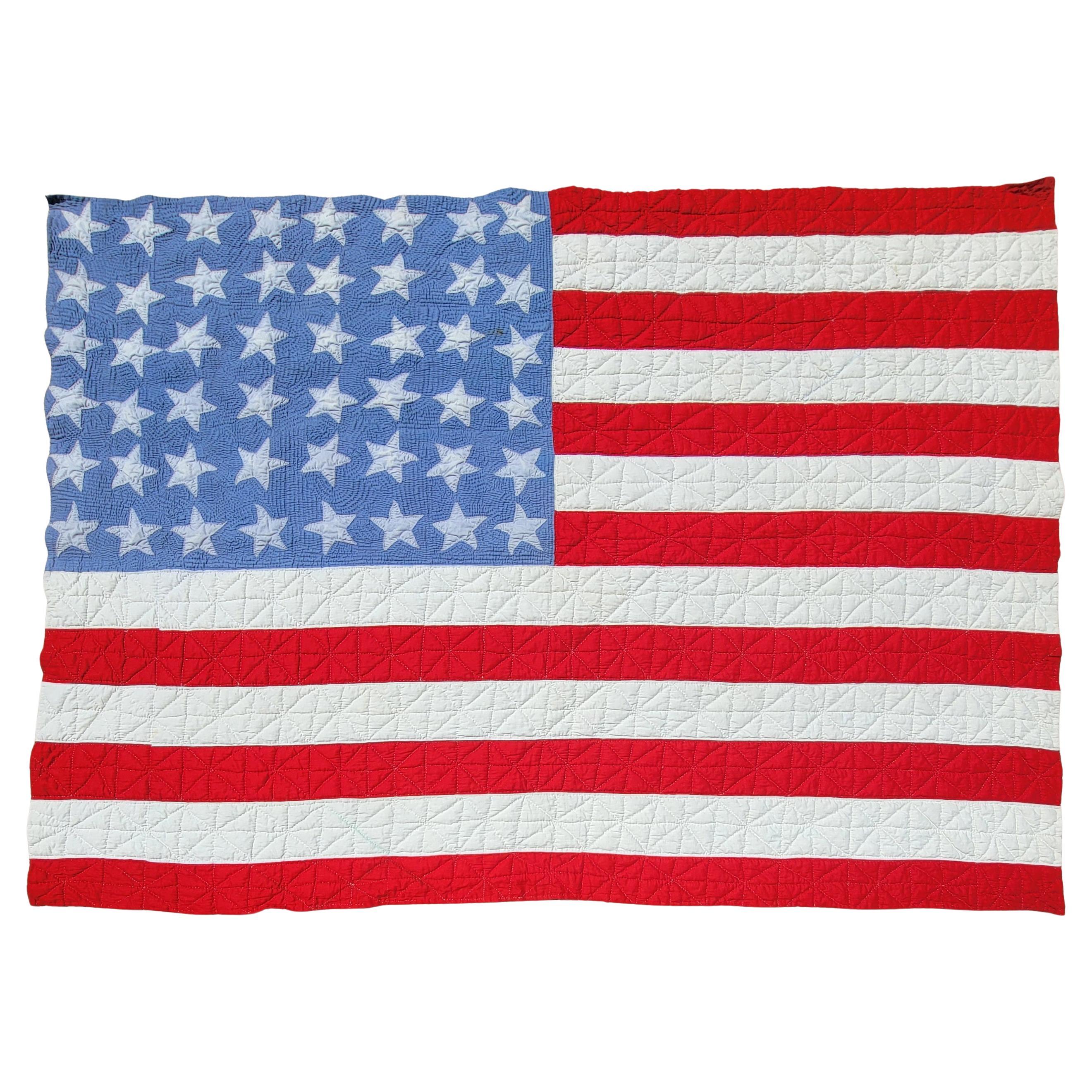 Rare 48 Star Flag Quilt For Sale