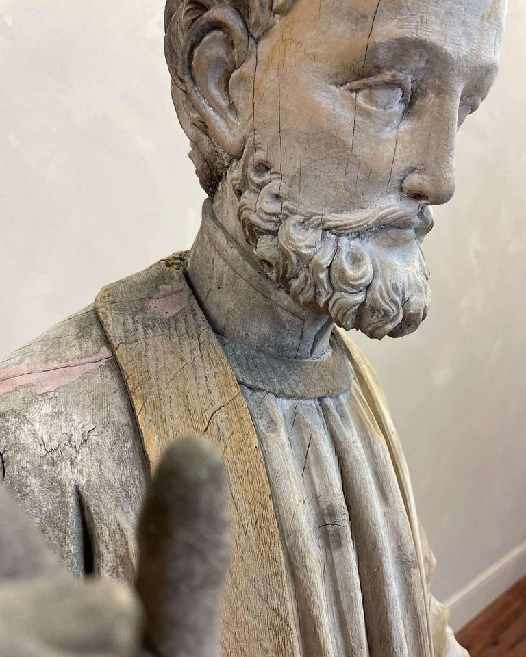 Rare, 18th Century Carved Wood Statue of St Francis Xavier For Sale at ...