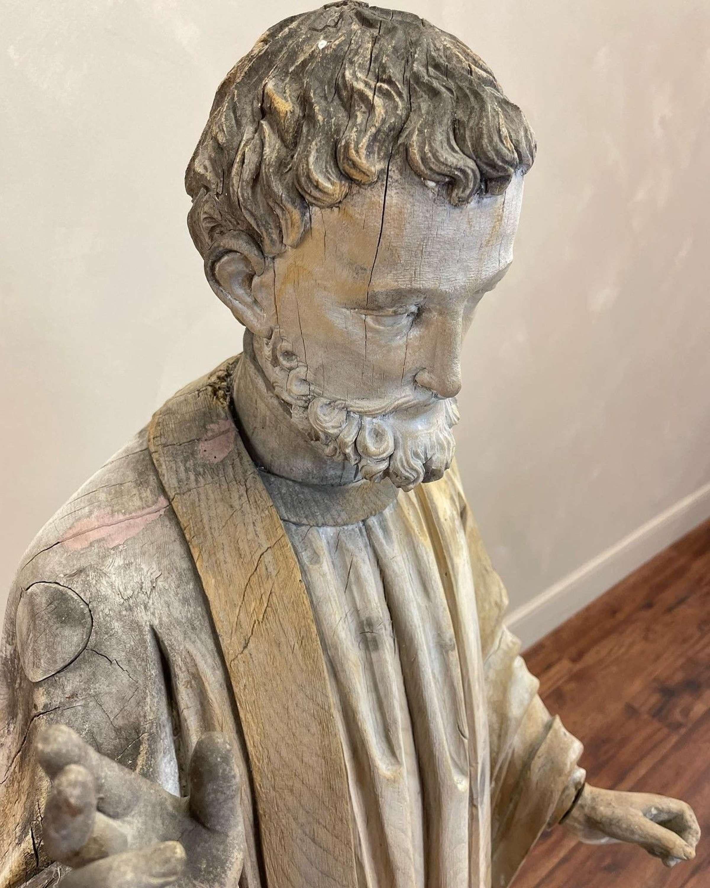 18th Century and Earlier Rare, 18th Century  Carved Wood Statue of St Francis Xavier