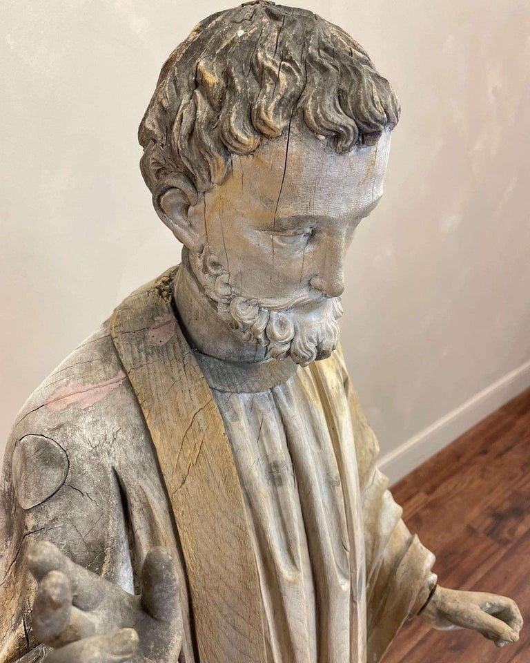 Rare, 18th Century Carved Wood Statue of St Francis Xavier For Sale at ...