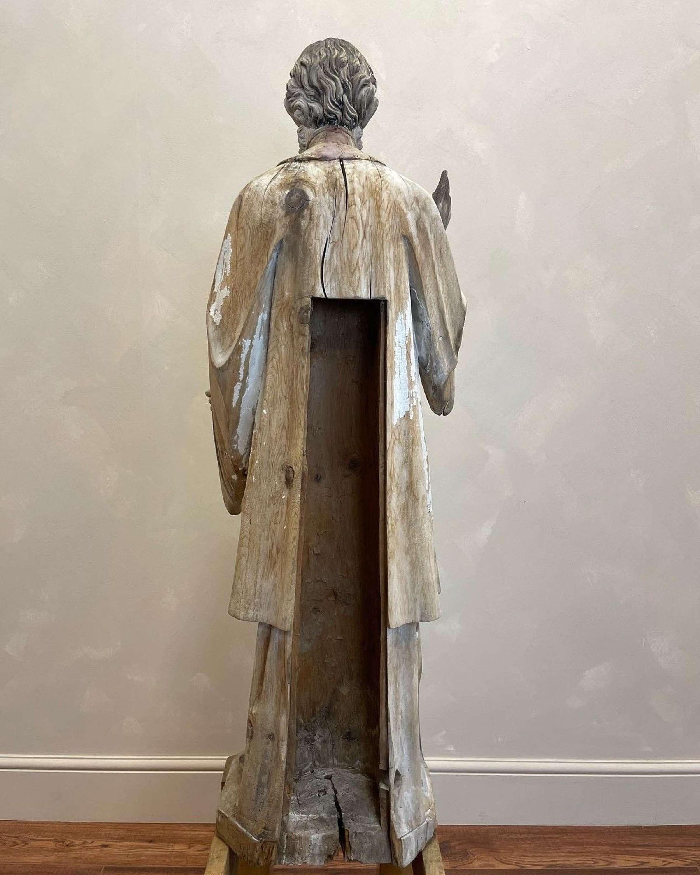 Rare, 18th Century  Carved Wood Statue of St Francis Xavier 1