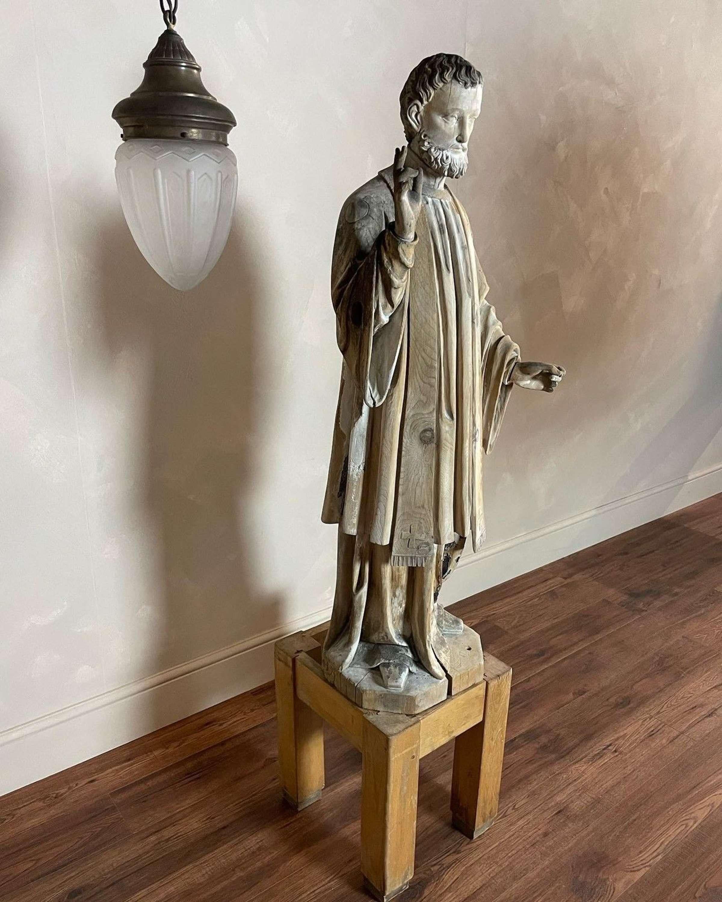 Rare, 18th Century  Carved Wood Statue of St Francis Xavier 2